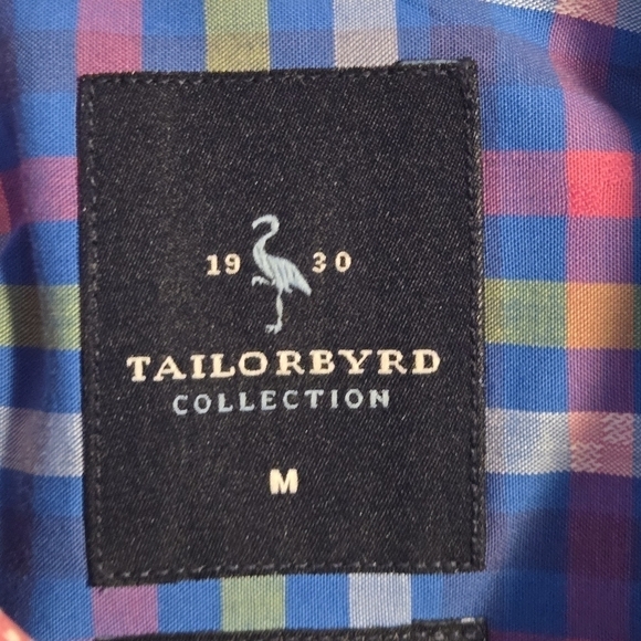 TAILORBYRD COLLECTION Stretch Men's Multi Color Plaid Button Down Size Medium - Picture 10 of 13